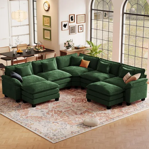 Vista 102 de CDCASA Silla de acento de gran tamaño de 50'' con otomana Asiento extra ancho y profundo estilo sofá nube para sala de estar, dormitorio, rincón