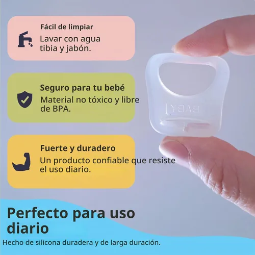 Vista 5 de PUTSKA - Anillos adaptadores de clip para chupete, soporte de botón de silicona, paquete de 4