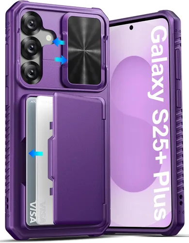 Vista 24 de ATATOO Funda tipo cartera para Samsung Galaxy S25, tarjetero integrado (3-5 tarjetas) [bloqueo RFID] y cubierta de cámara deslizante, protección