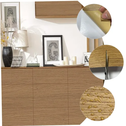 Vista 4 de Azulejos de madera de grano de madera, adhesivos para pisos, adhesivos para pisos, calcomanías decorativas para el suelo, para dormitorio, tablones