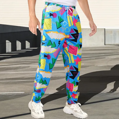 Vista 6 de Pantalones deportivos retro de los años 80 y 90 para hombres y mujeres, pantalones de entrenamiento vintage, pantalones deportivos, trajes