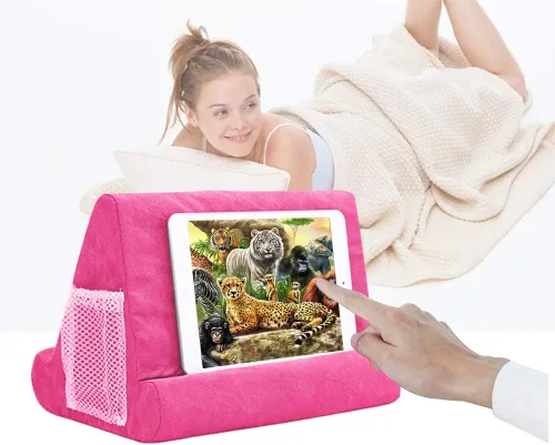 Vista 6 de Almohada suave multiángulo para iPad, soporte de almohada de regazo para iPad, lectores, teléfonos inteligentes, libros, revistas soporte