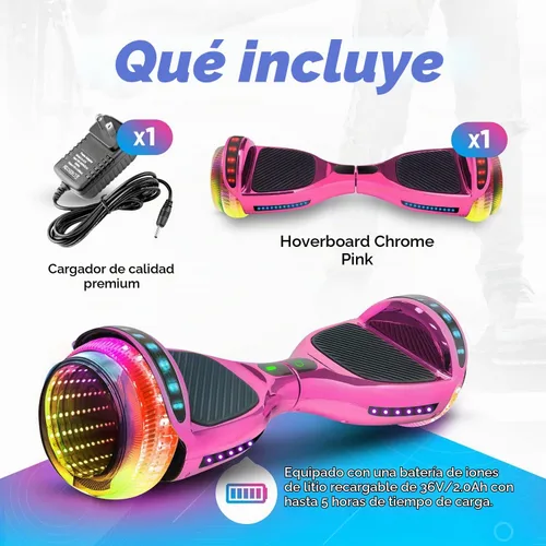 Vista 6 de Hoverboard de 16.5 cm para niños de 6 a 12 años, Hoverboard Bluetooth con ruedas estilo luz de túnel y almohadillas antideslizantes, certificado