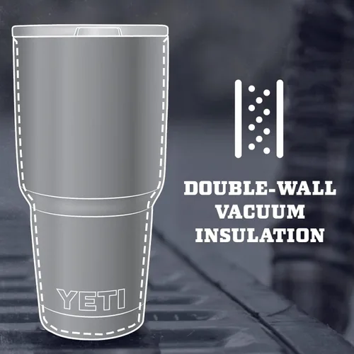 Vista 3 de YETI Rambler - Vaso aislado al vacío de acero inoxidable de 30 onzas con tapa MagSlider
