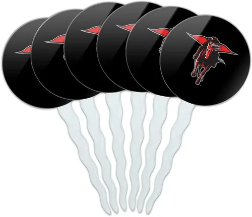 Vista 323 de Abilene Christian - Juego de 6 palillos para cupcakes con logotipo secundario