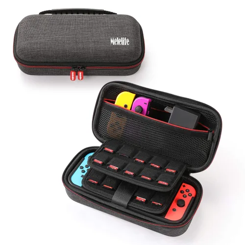 Vista 2 de Melelife Accessories Kit Bundle for Nintendo Switch - Include Screen Protector, Carrying Case, Steering Wheel, Joycon Grip, Protective Case