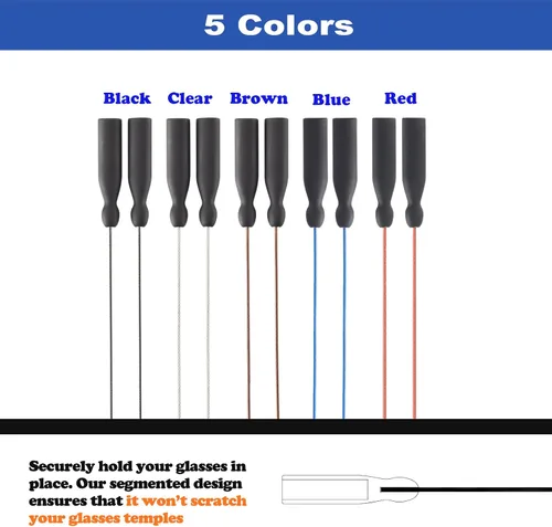 Vista 3 de Correa para lentes de sol, correa ajustable sin cola, lentes y correas de cable, soportes para lentes alrededor del cuello, cordón para hombres