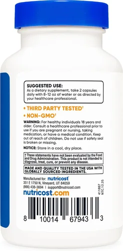 Vista 4 de Nutricost Multivitamínico para hombres, 120 cápsulas, vitaminas y minerales para el hombre saludable