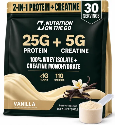 Vista 22 de Paquetes de viaje 2 en 1 con aislamiento de proteína de suero + creatina, chocolate, paquete de 6