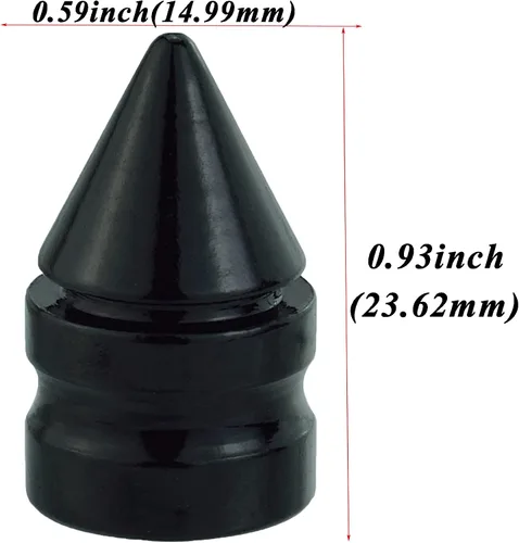 Vista 2 de Abfer Tapones de válvula de neumático de coche con pinchos, tapa de vástago de presión de aire de rueda, de aluminio, se adapta a la mayoría de Negro