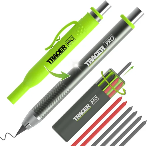 Vista 8 de Tracer Pro Series Lápiz de Precisión con 24 Minas de Repuesto de 1.3mm (0.051 in) y Fundas para Sitio - Kit de Marcado de Precisión de Aluminio