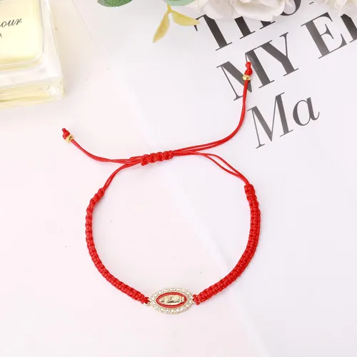 Vista 5 de BONITTER 2412 pulseras mexicanas de la Virgen María San Judas para las mujeres, cuerda roja, mal de ojo, cuentas verdes, tobilleras, joyería