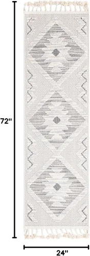 Vista 2 de Unique Loom Arlo Collection - Alfombra Kai (Runner 2' 0" x 6' 0", beige arenoso/gris)