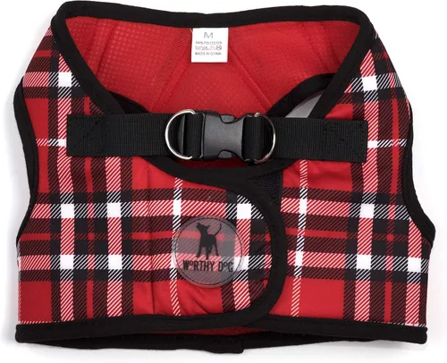 Vista 6 de THE WORTHY DOG Easy Step-in Mesh Harness for Small Dogs, Red Be Mine - Rojo