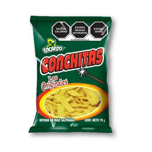 Vista 3 de Encanto Chips de maíz con sabor a Conchitas, 2.6 onzas (paquete de 50)