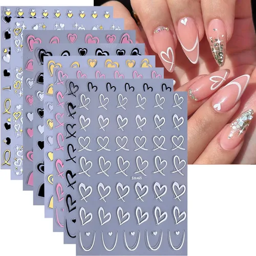Vista 20 de 8 hojas de calcomanías de arte de uñas de conejo de Pascua, 3D, autoadhesivas, accesorios de arte de uñas, caricaturas, conejos, animales