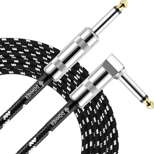 Vista 8 de Donner Cable TRS de 6 pies, cable de conexión estéreo equilibrado, resistente, sin zumbido de 1/4 pulgadas, ángulo recto macho a cable recto TRS