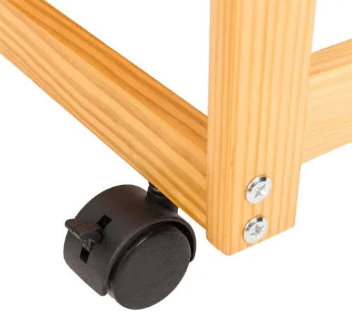 Vista 6 de Carrito de cocina de madera rodante de 3 niveles, carrito utilitario de almacenamiento sobre ruedas con cajones Shleves y estante para vino
