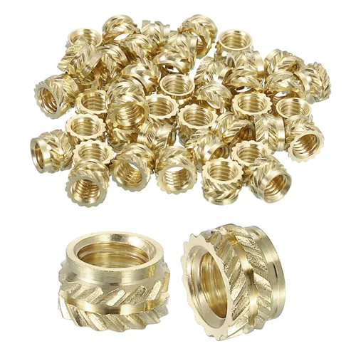 Vista 38 de uxcell Tuercas de inserción moleteadas, 100 piezas M1 x 1.5mm L x 2mm DE 3D Impresión de latón Tuercas de inserción roscadas hembras Insertos