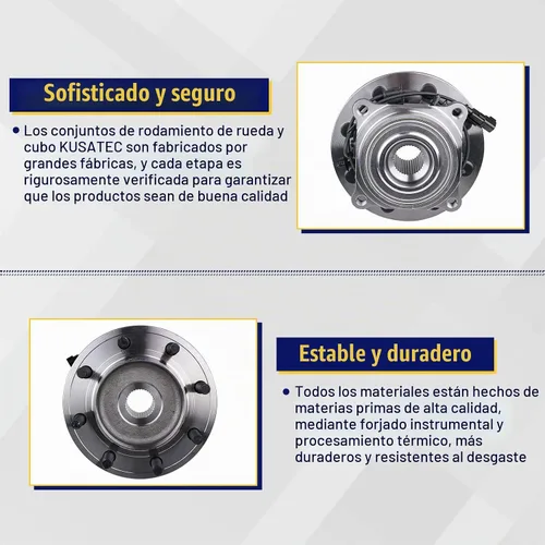 Vista 4 de KUSATEC 515148 Cojinete de rueda delantera y conjunto de cubo 4WD