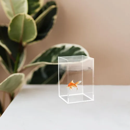 Vista 4 de 2 unids acuario pecera terrario tazón suculento plantador sin borde acuarios pecera pecera multifunción pecera decorativa Goldfish Tank Betta Fish