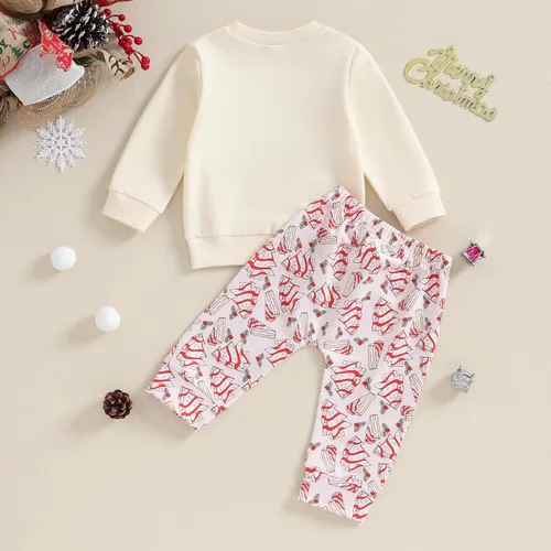 Vista 7 de Meiweileya Conjunto de 2 piezas de sudadera con letras divertidas para bebés, niños y niñas