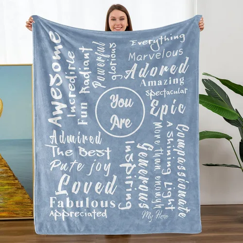 Vista 8 de ZHSHWAT Regalos inspiradores para mujeres, regalo de cumpleaños para el día de la madre, regalo para amigos, mantas inspiradoras You are Awesome