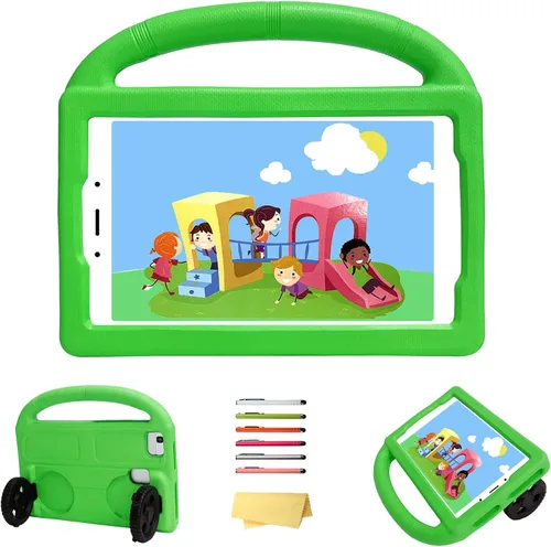 Vista 27 de Funda para tablet Kindle Fire 7 para niños (12.ª generación, versión 2022) con mango de pie de apoyo de forraje resistente, espuma EVA suave, a