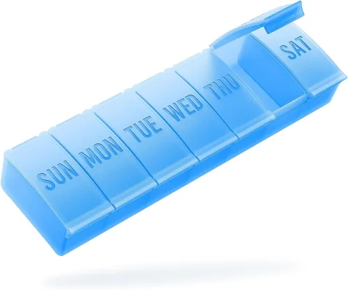 Vista 12 de Barhon Organizador semanal grande para píldoras, estuche grande para vitaminas de 7 días, pastillero de viaje para medicamentos para contener varios