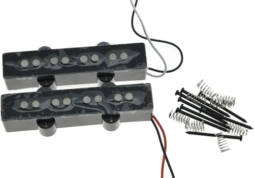 Vista 5 de KAISH Negro 4 cuerdas J Bass estilo Alnico V Pastillas de puente 60s Vintage Sound Pickup para Jazz J Bass