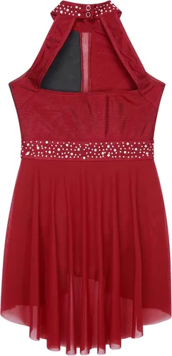 Vista 10 de CHICTRY Kids Girls Sparkly Rhinestone Ballet Gymnastics Leotards Modern Lyrical Dance Costume