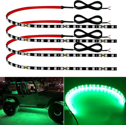 Vista 13 de Keiurot - Tira de luces LED azules de 12 V para automóviles, conectables de 12 pulgadas, paquete de 4 unidades IP68 Waterproof Flexible for Cars