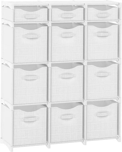 Vista 13 de Organizador de 9 cubos de almacenamiento, armario fácil de montar con cajones, organizador de habitación para ropa, para habitación del bebé