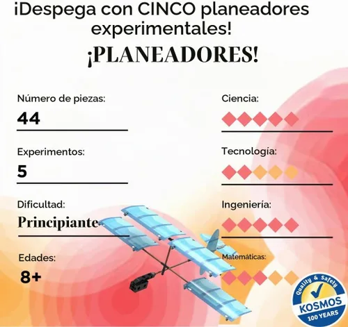 Vista 2 de Thames & Kosmos Kit de experimentos STEM de aviones ultraligeros Construye 5 planeadores Aprende cómo funcionan los aviones para mayores de 8