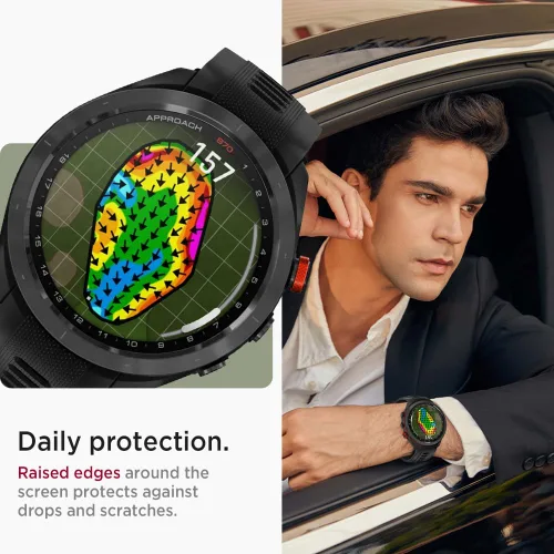 Vista 4 de Miimall Funda compatible con Garmin Approach S70, a prueba de golpes, antiarañazos, carcasa ultrafina, suave, bisel de TPU, funda protectora