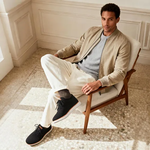 Vista 2 de Bruno Marc Zapatillas de malla para hombre Oxfords ligeras
