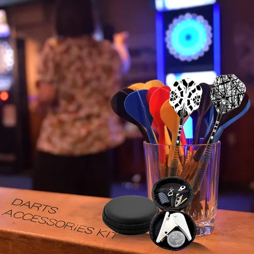 Vista 3 de DIMBOI Kit de accesorios para dardos de punta suave y punta de acero con junta tórica, sacapuntas, llave, removedor de puntos, herramienta