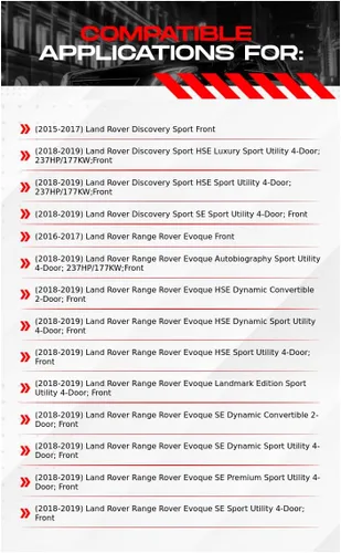 Vista 2 de R1 Concepts Kit de freno delantero para Land Rover Discover 2015-2019, Land Rover Range Rover 2016-2019 Rotores de freno ranurados perforados