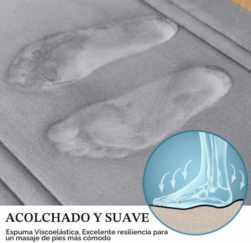 Vista 4 de BYSURE Tapete de baño de espuma viscoelástica gris, antideslizante, extra suave, absorbente, lavable a máquina, juego de alfombras de baño de 3