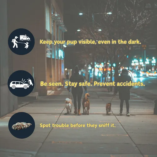 Vista 3 de Correa retráctil con luz LED para perros pequeños a medianos, extensible de 16 pies para paseos nocturnos seguros (negro)