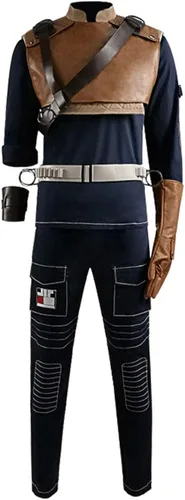Vista 4 de GLEST Disfraz de Cal Kestis de la orden caída, disfraz de Jedi, uniforme para hombre, Halloween