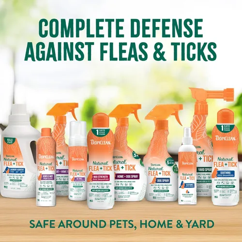 Vista 8 de TropiClean Aerosol natural para pulgas y garrapatas para el hogar, espray de pulgas de máxima resistencia para alfombras y muebles, apto