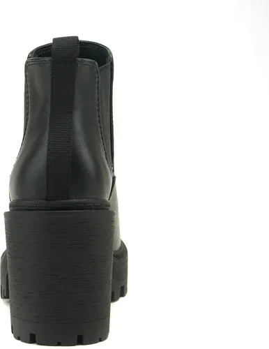 Vista 2 de Soda BLISS Botines de moda con suela de lengüeta para mujer con doble elástico