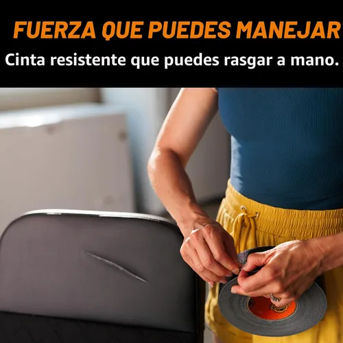 Vista 4 de Gorilla Cinta adhesiva, cinta negra, 1.88 pulgadas x 50 yardas (paquete de 6), resistente y resistente a la intemperie para interiores o exteriores