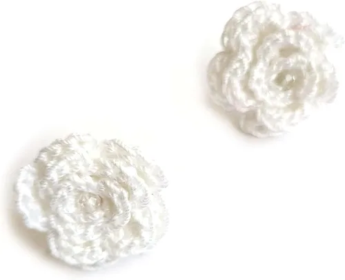 Vista 8 de Aretes de rosa para mujer, aretes de flor de moda con cristal de cuarzo transparente