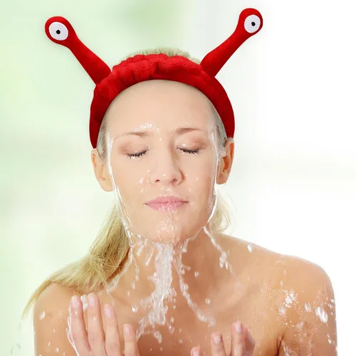 Vista 38 de Bonita diadema de caracol rosa, cara lavada para mujer, maquillaje, ducha, spa