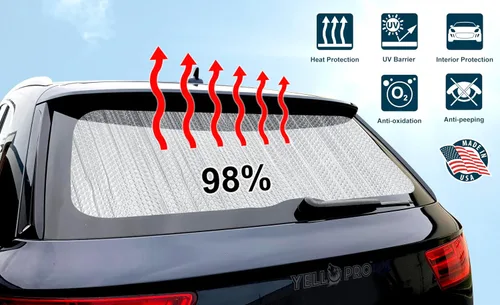 Vista 3 de YelloPro Auto Parasol para ventana trasera (1 unidad) ajuste personalizado para Ford Transit Connect Passenger Wagon Cargo Minivan 2014, 2015, 2016