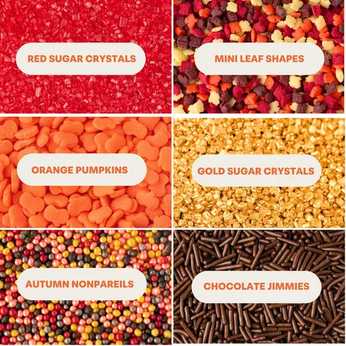 Vista 3 de Sweets Indeed Sprinklefetti Frasco de chispas de otoño de 6 celdas – 6 chispas de otoño surtidas