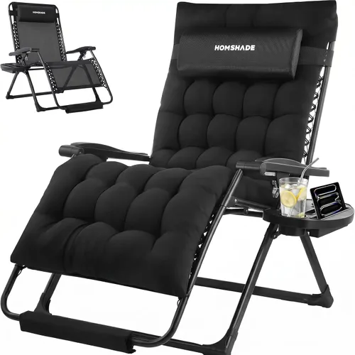 Vista 11 de HOMSHADE Silla de gravedad cero de gran tamaño XXL de 33 pulgadas, soporta Gris