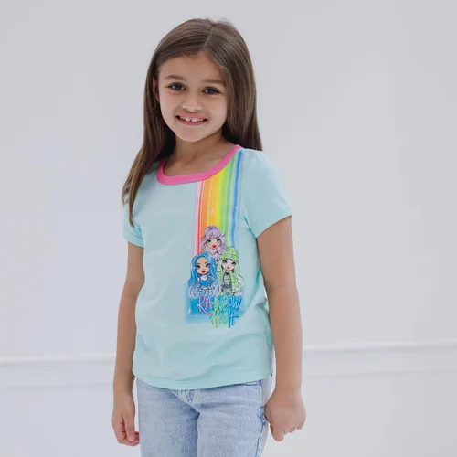 Vista 2 de Rainbow High Avery Styles Karma Stella - Paquete de 2 camisetas para niñas pequeñas y grandes